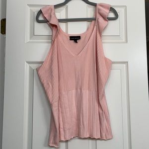 Lane Bryant 22/24 pink sweater tank top with ruffles
